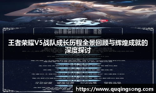 王者荣耀V5战队成长历程全景回顾与辉煌成就的深度探讨