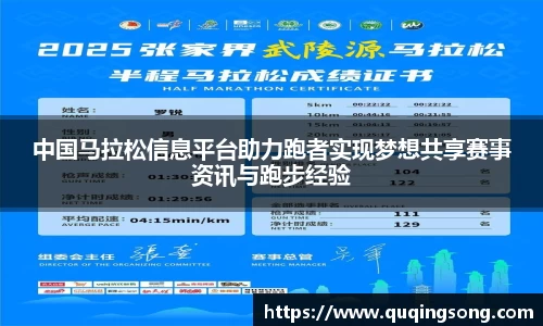 中国马拉松信息平台助力跑者实现梦想共享赛事资讯与跑步经验